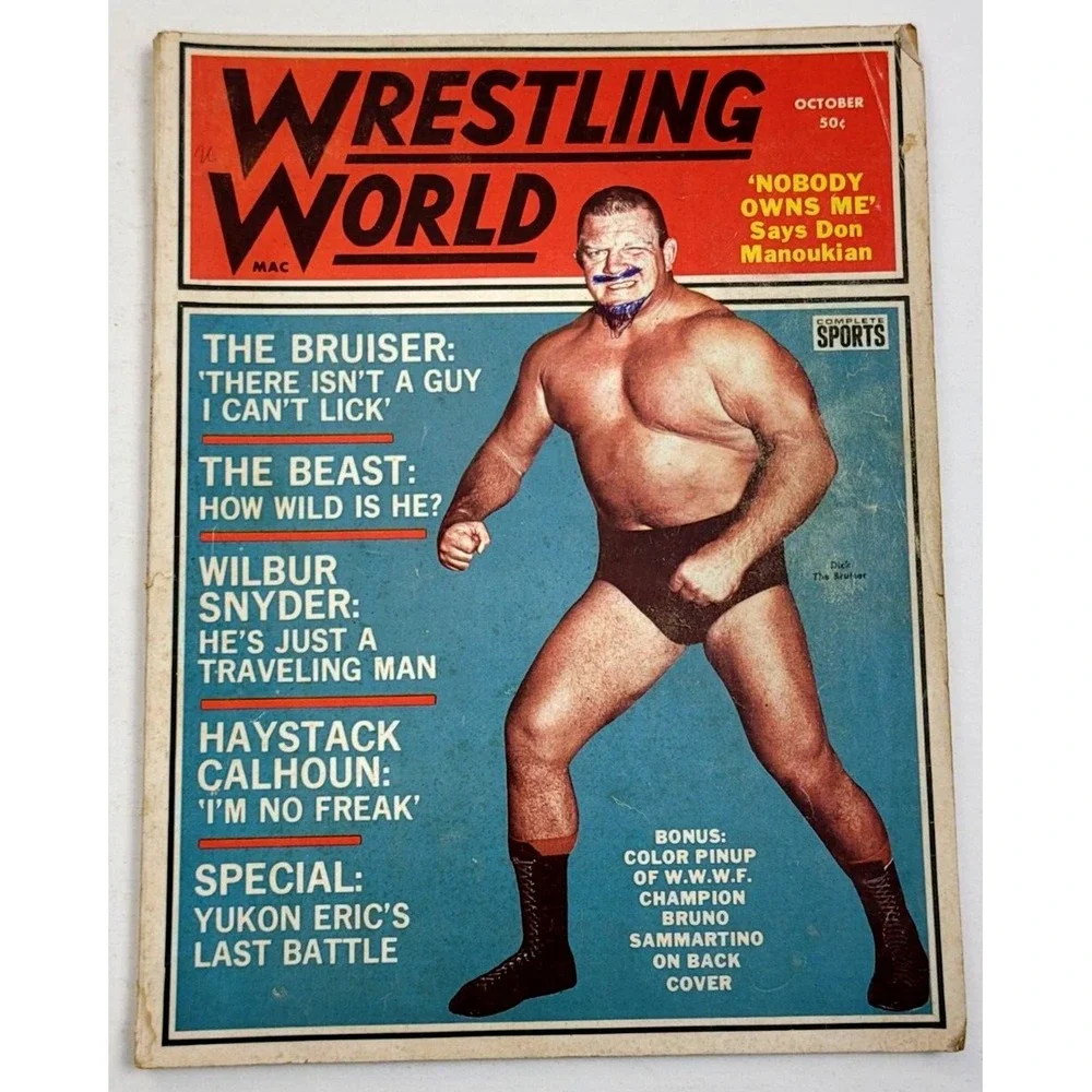 WRESTLING WORLD OCT 1965 - DICK THE BRUISER / HAYSTACK CALHOUN / BRUNO‎